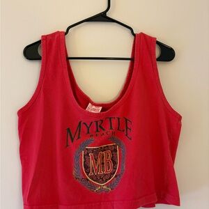Women's Red Cropped Tank Top